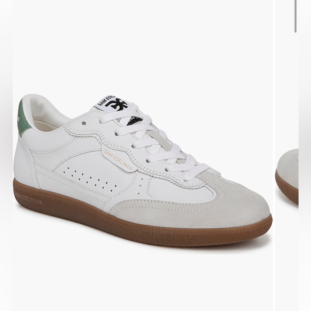 Sam Edelman Kallen White and Green Sneakers